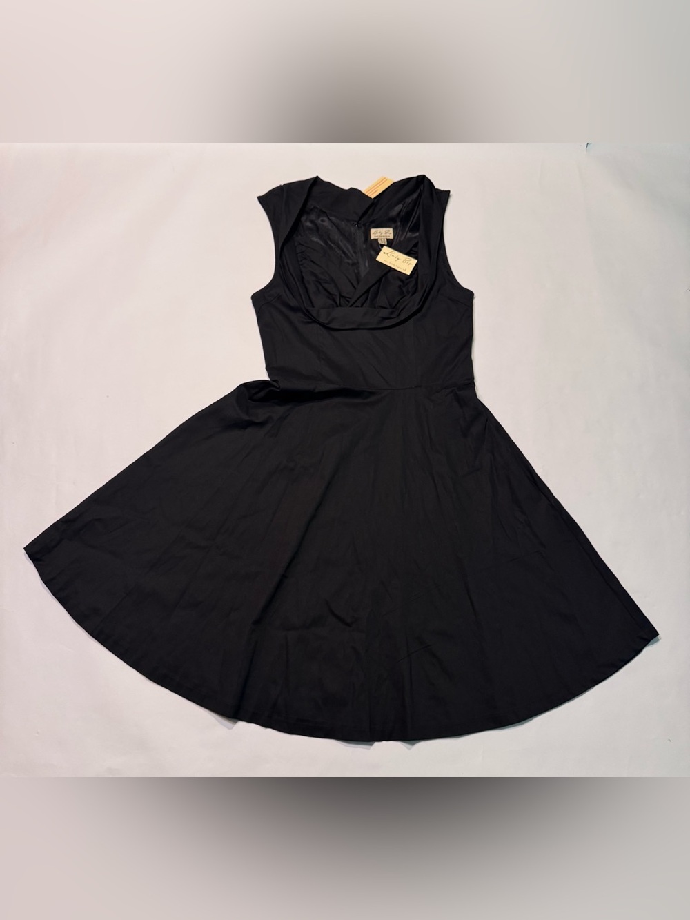 Lindy Bop 50s Style Black Dress Black Rockabilly Swing XL New NWT
